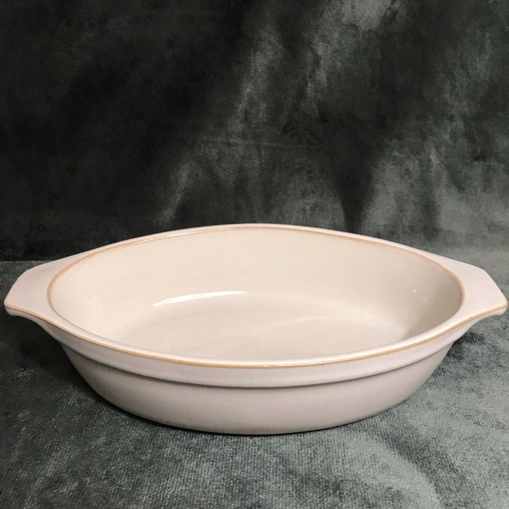 Denby Individual Casserole Dish Rare Baking Dish 9"  Beige/Gray/Off White